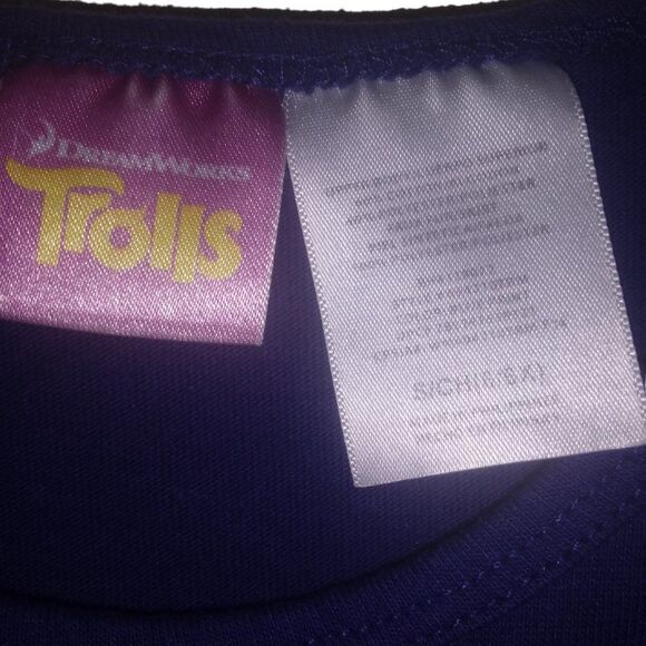 DREAMWORKS TROLLS girls small 6/6x blue Poppy 3/4 sleeve tutu dress - Picture 8 of 8